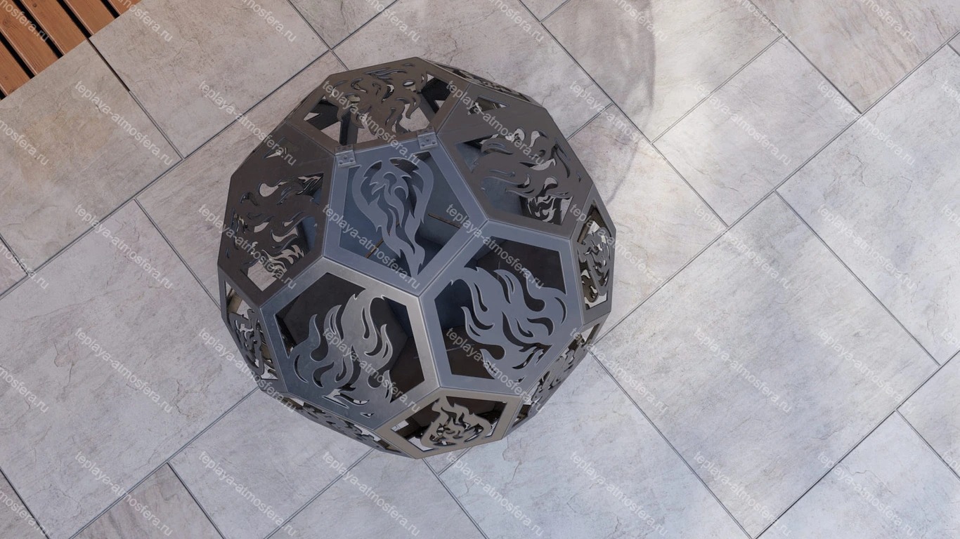 Костровая чаша Мяч Шар с крышкой — изображение 11