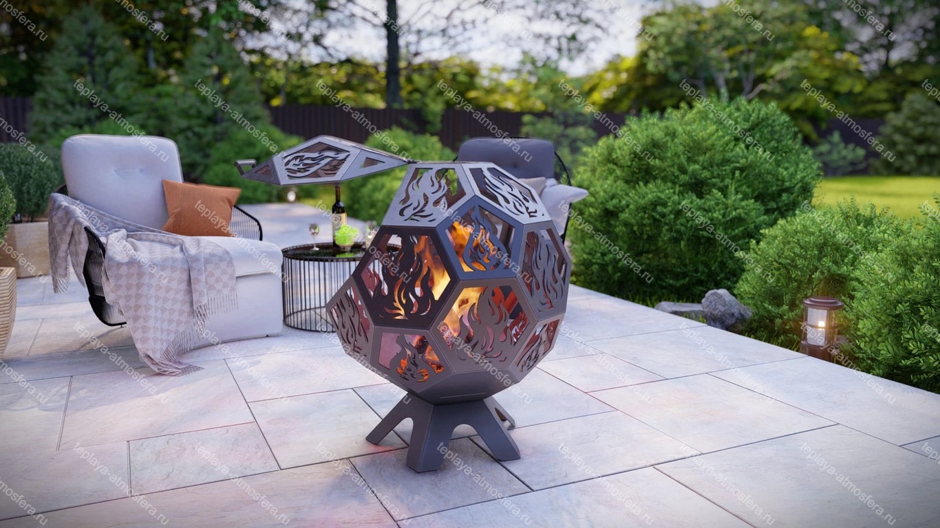 Костровая чаша Мяч Шар с крышкой — изображение 3