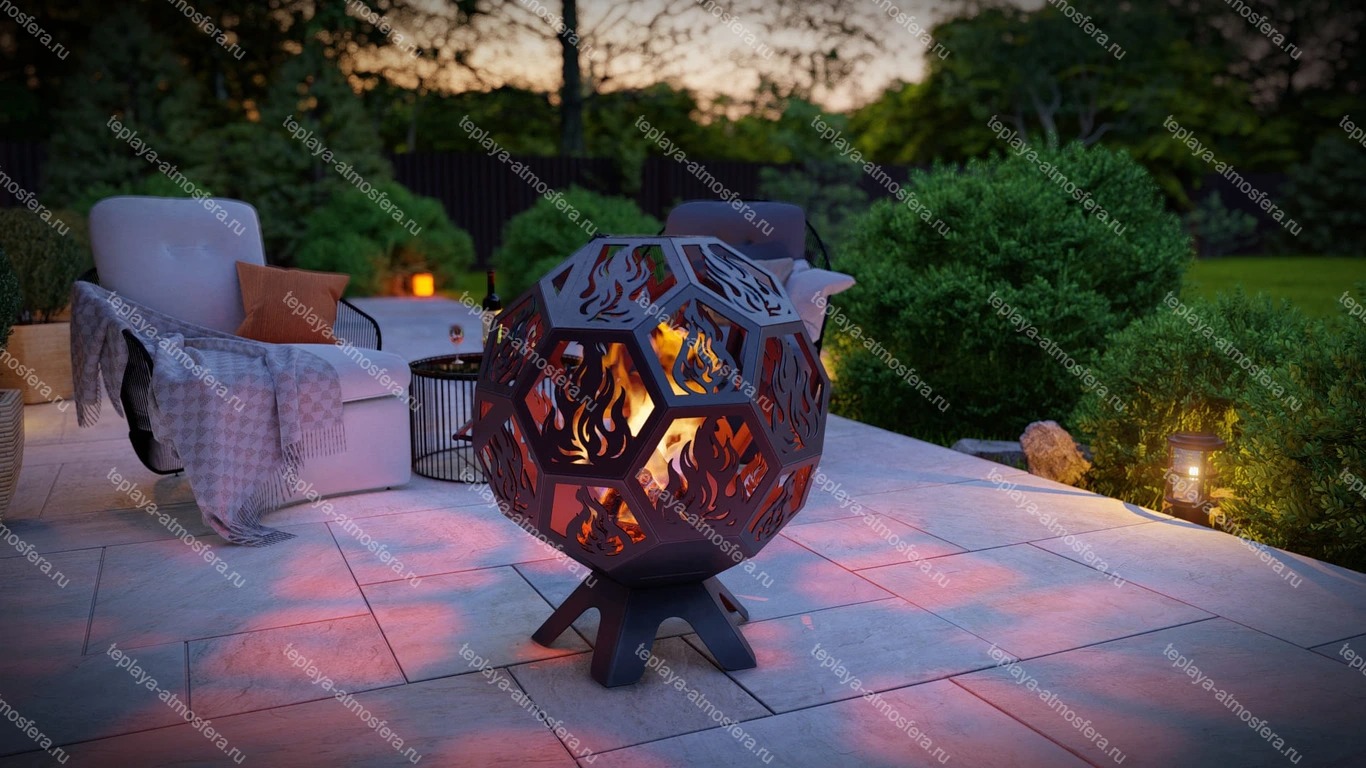 Костровая чаша Мяч Шар с крышкой — изображение 4