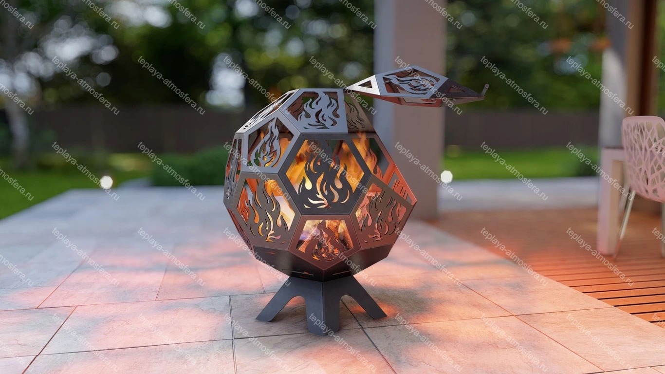 Костровая чаша Мяч Шар с крышкой — изображение 6