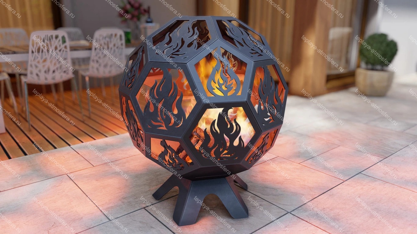 Костровая чаша Мяч Шар с крышкой — изображение 7