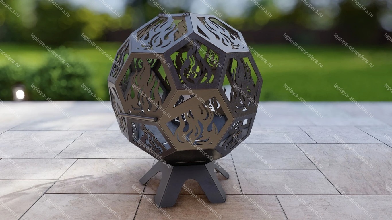 Костровая чаша Мяч Шар с крышкой — изображение 9