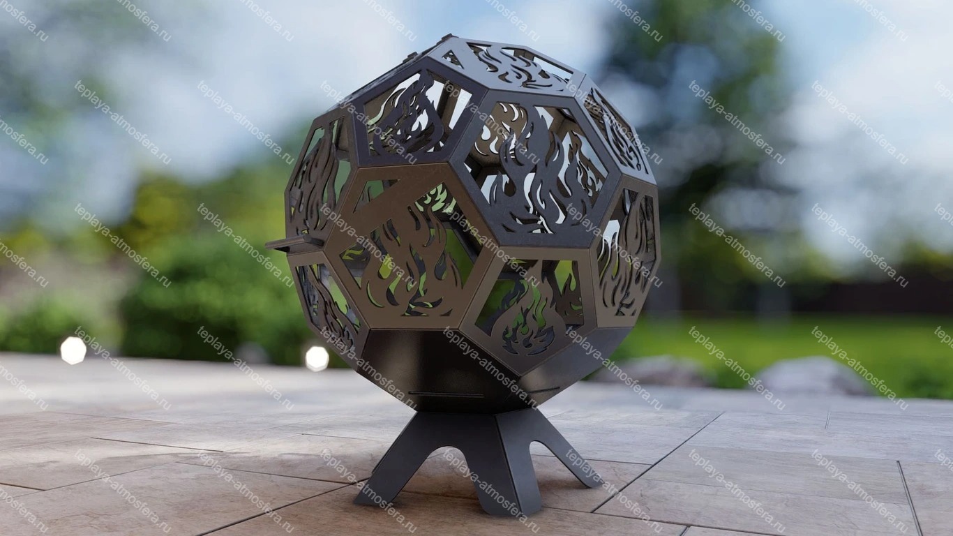 Костровая чаша Мяч Шар с крышкой — изображение 10