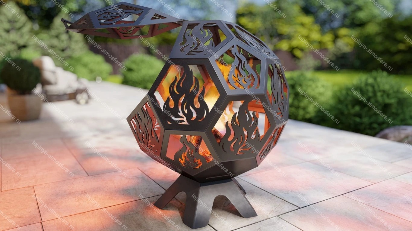 Костровая чаша Мяч Шар с крышкой — изображение 12