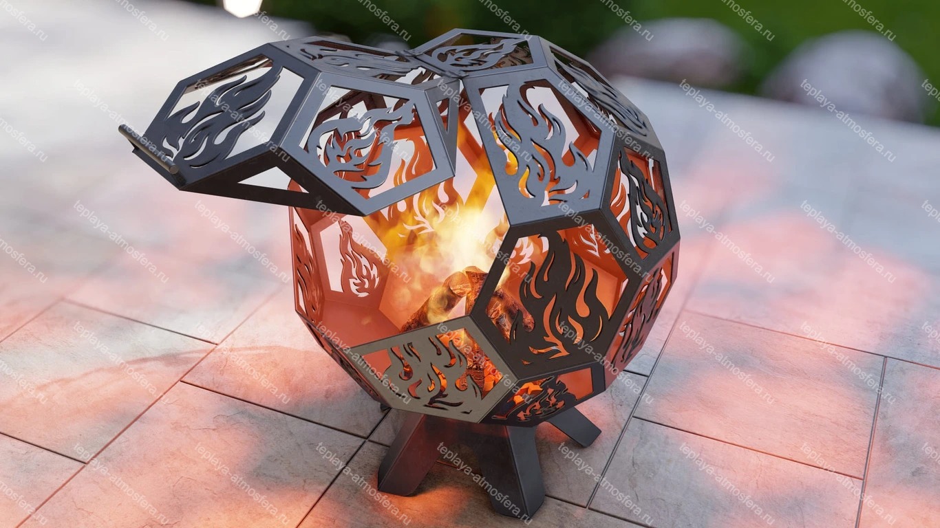 Костровая чаша Мяч Шар с крышкой — изображение 13