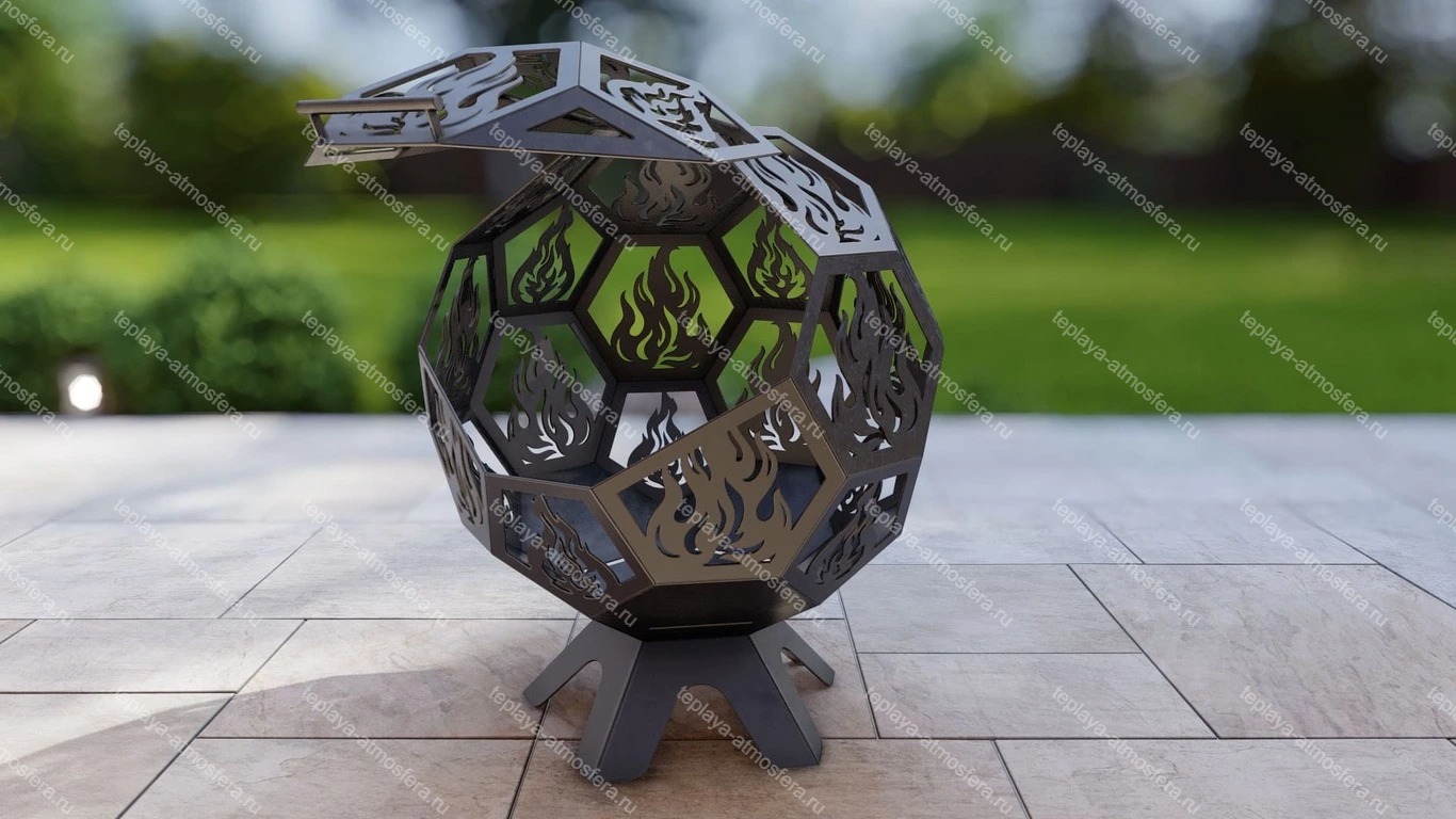 Костровая чаша Мяч Шар с крышкой — изображение 14