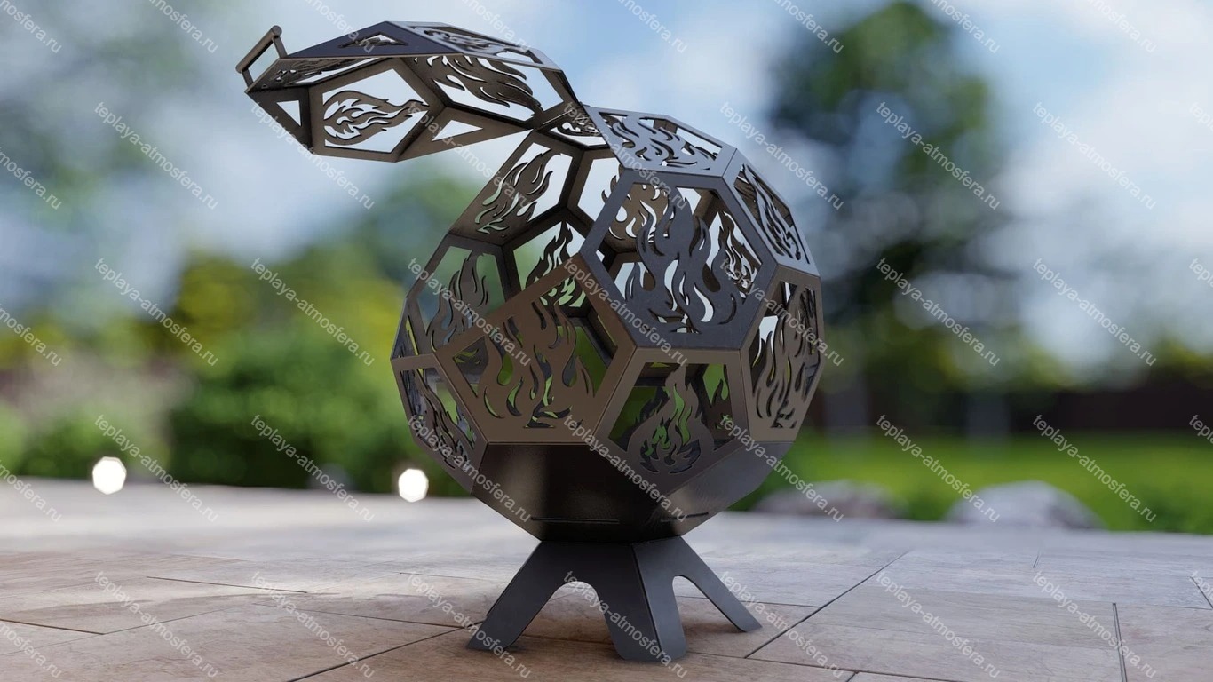 Костровая чаша Мяч Шар с крышкой — изображение 15