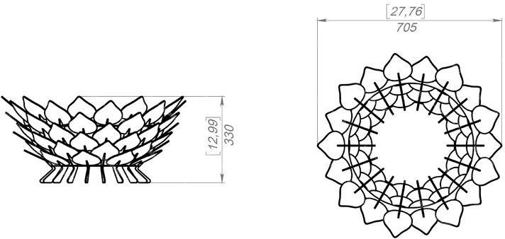 Костровая чаша Открытые Листья d=700 — изображение 9