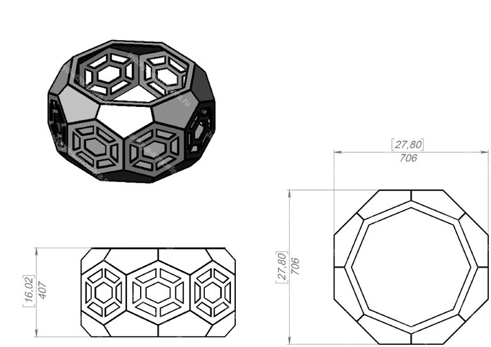 Чаша для костра восьмигранная Volumetric — изображение 8