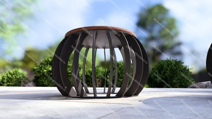 Костровая чаша-очаг Round с табуретами — изображение 11