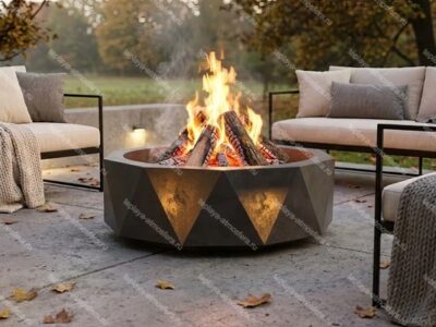 Костровая чаша-очаг с треугольниками