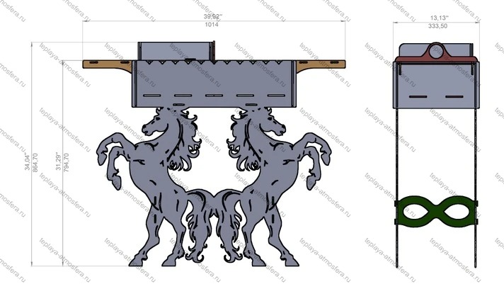 Мангал гриль Лошади — изображение 10