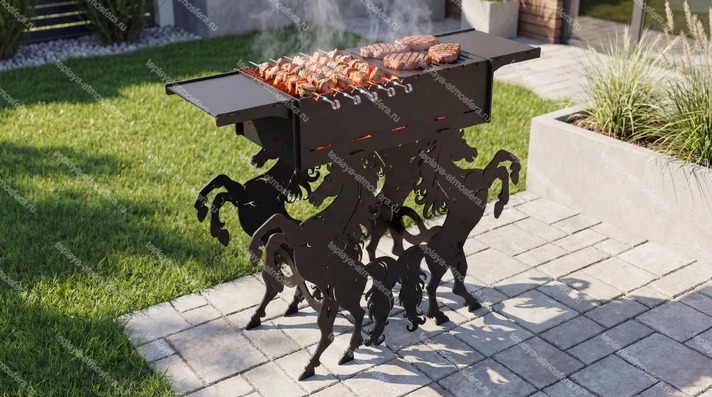 Мангал гриль Лошади — изображение 2