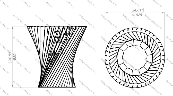 Чаша для костра Спиральная башня 625 мм — изображение 18