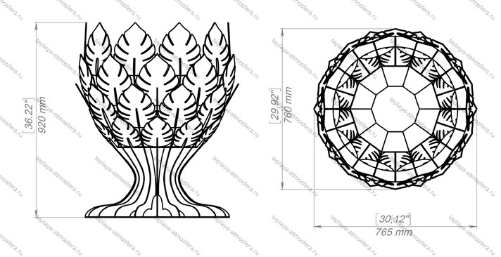 Чаша для костра Кубок Листья — изображение 15