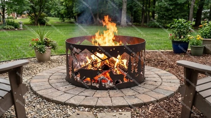 Костровая чаша кольцо Олень