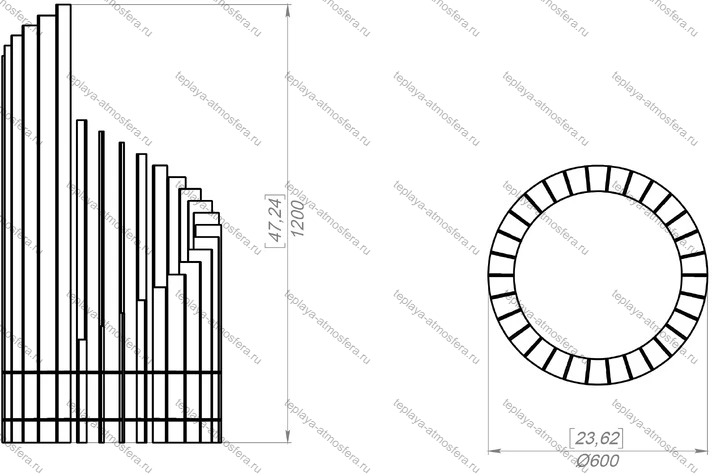 Костровая чаша Twisted high d=600 мм — изображение 9