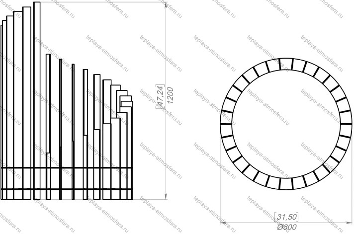 Костровая чаша Twisted high d=800 мм — изображение 10