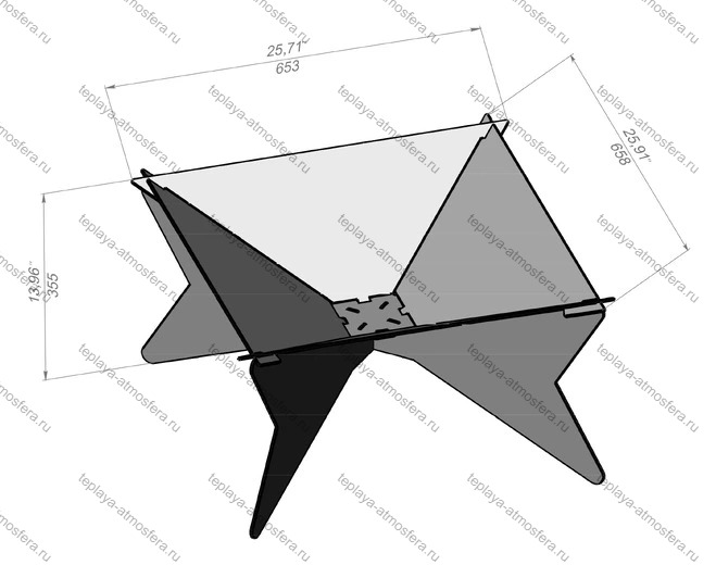 Чаша для огня квадратная разборная — изображение 9